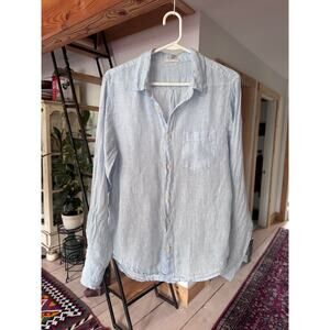 CP Shades linen button up shirt men’s sz m blue white striped